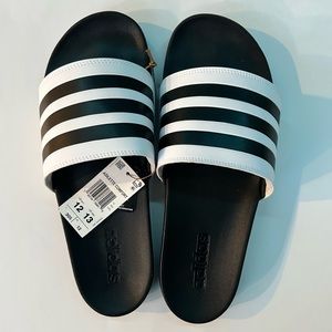 Adidas Adilette Comfort Slides Black Mens Size 12 Womens Size 13